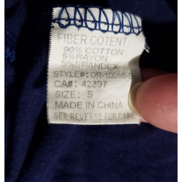 Pink Martini Midi Dress Women's Small Navy Blue Bird Pattern V-Neck Cap Sleeve - Picture 7 of 10